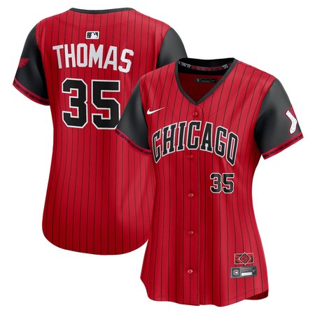 Women's Chicago White Sox #35 Frank Thomas Nike Red/Black 2025 City Connect Limited Retired Player Jersey