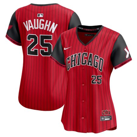 Women's Chicago White Sox #25 Andrew Vaughn Nike Red/Black 2025 City Connect Limited Player Jersey