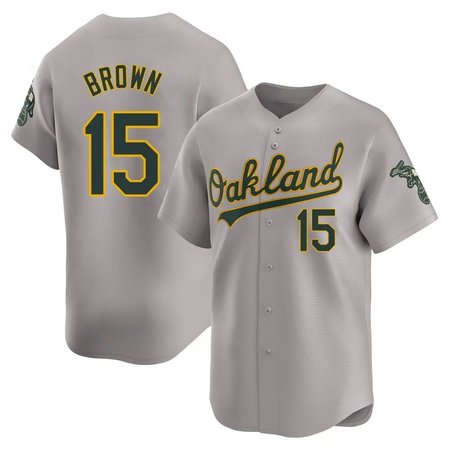 Men's Oakland Athletics #15 Seth Brown Nike Gray Home Replica Jersey