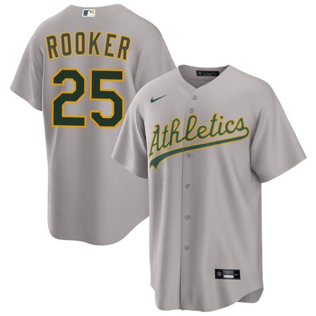 Men's Oakland Athletics #25 Brent Rooker Nike Gray Home Limited Player Jersey