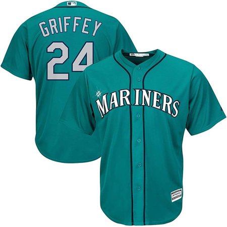 Men's Seattle Mariners #24 Ken Griffey Jr. Nike Green Throwback Cooperstown Collection Limited Jersey