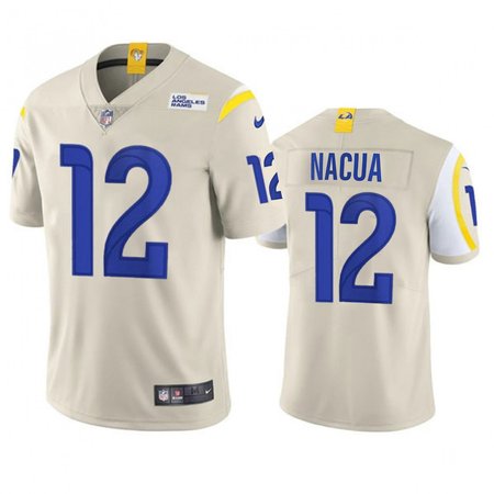 Men's Los Angeles Rams #12 Puka Nacua Bone Vapor F.U.S.E. Limited Player Jersey