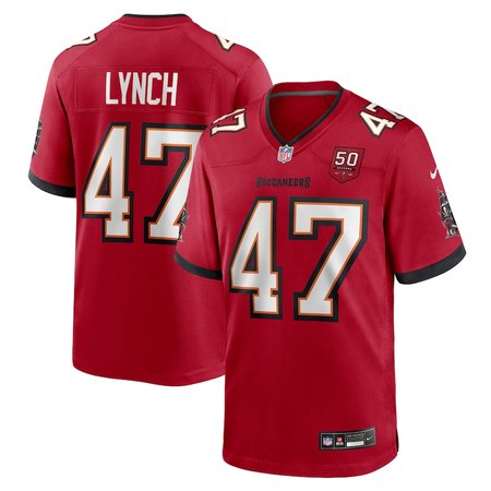 Men's Tampa Bay Buccaneers #47 John Lynch Nike Red 50th Anniversary Game Jersey
