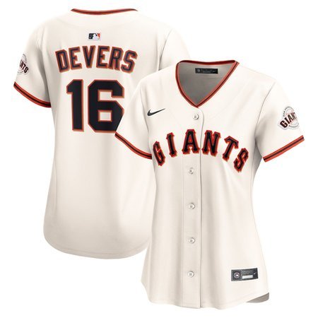 Women's San Francisco Giants #16 Rafael Devers Cream Home Limited Player Jersey