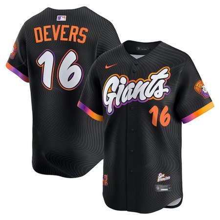 Men's San Francisco Giants #16 Rafael Devers Nike Black 2025 City Connect Limited Player Jersey