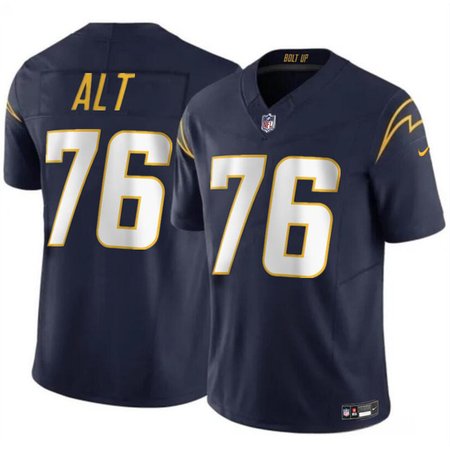 Men's Los Angeles Chargers #76 Joe Alt Navy 2024 Draft F.U.S.E. Vapor Limited Stitched Football Jersey Men's Los Angeles Chargers #76 Joe Alt Navy 2024 Draft F.U.S.E. Vapor Limited Stitched Football Jersey