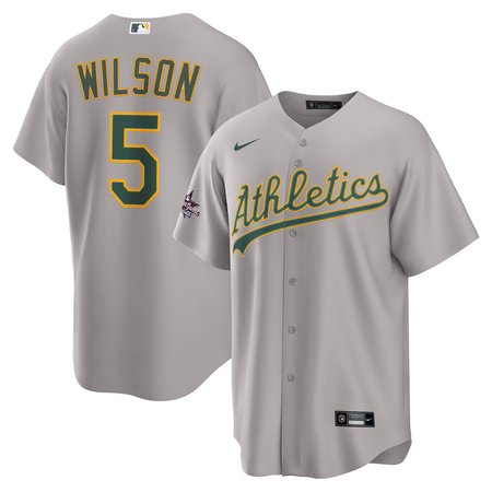 Youth Athletics #5 Jacob Wilson Nike Gray 2025 MLB All-Star Game Road Replica Player Jersey