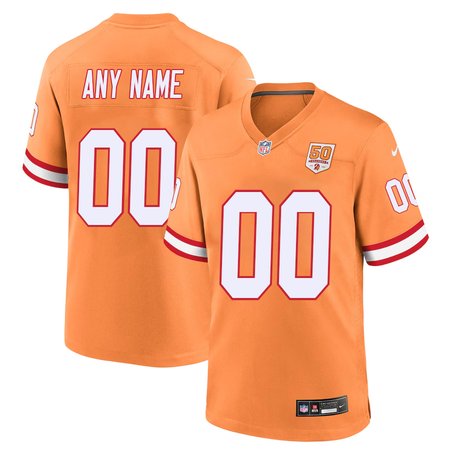 Men's '76 Tampa Bay Buccaneers Custom Orange Nike White 50th Season Game Jersey