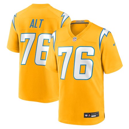Men's Los Angeles Chargers #76 Joe Alt Nike Gold Alternate Charger Power Game Player Jersey Men's Los Angeles Chargers #76 Joe Alt Nike Gold Alternate Charger Power Game Player Jersey