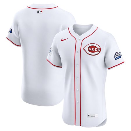 Youth Cincinnati Reds Nike White 2025 MLB Speedway Classic Home Elite Jersey