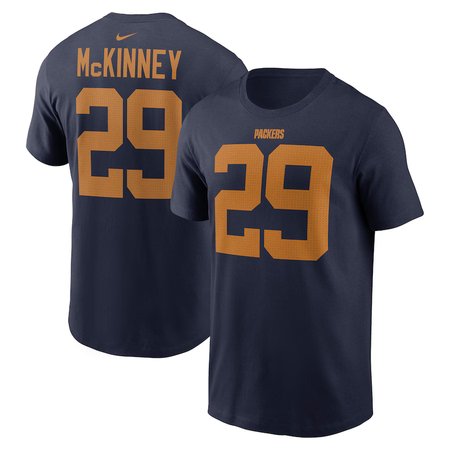 Men's Green Bay Packers #29 Xavier McKinney Nike Navy The 1923 Classic Name & Number T-Shirt