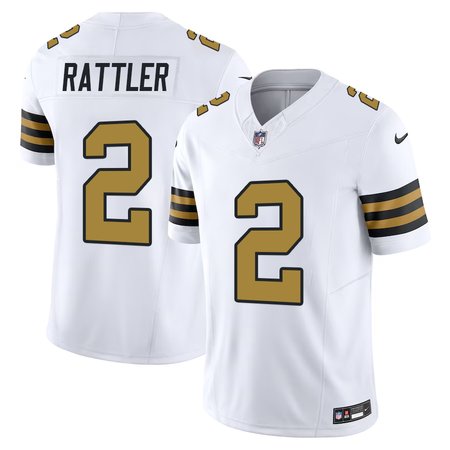 Men's New Orleans Saints #2 Spencer Rattler Nike White F.U.S.E Vapor Untouchable Limited Stitched Football Jersey