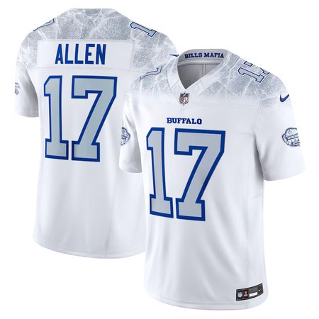 Men's Buffalo Bills #17 Josh Allen White Rivalries Collection F.U.S.E. Vapor Limited Stitched Jersey Men's Buffalo Bills #17 Josh Allen White Rivalries Collection F.U.S.E. Vapor Limited Stitched Jersey