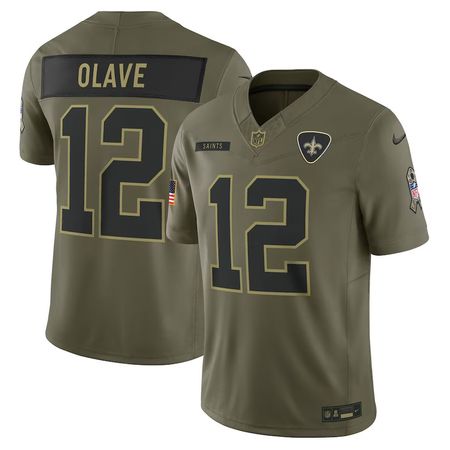 Men's New Orleans Saints #12 Chris Olave Nike Olive 2025 Salute to Service Limited Jersey