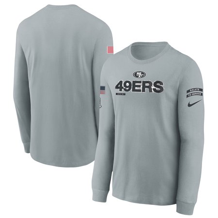 Youth San Francisco 49ers Nike Gray 2024 Salute To Service Long Sleeve T-Shirt Youth San Francisco 49ers Nike Gray 2024 Salute To Service Long Sleeve T-Shirt