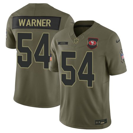 Youth's San Francisco 49ers #54 Fred Warner Nike Olive 2025 Salute to Service Retired Limited Jersey