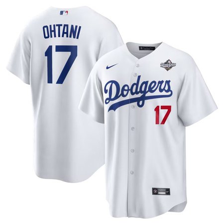 Men's Los Angeles Dodgers #17 Shohei Ohtani Nike White 2025 World Series Home Limited Jersey