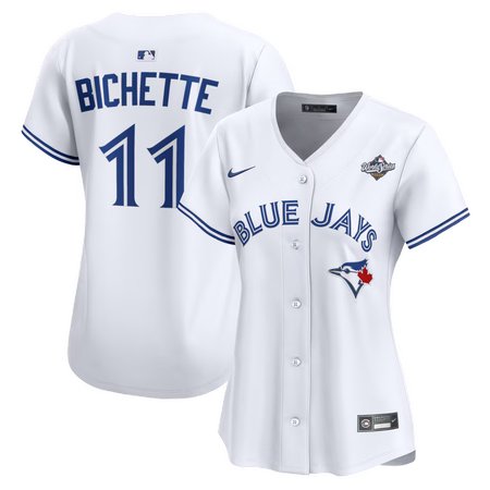 Women's Toronto Blue Jays #11 Bo Bichette White 2025 World Series Home Limited Jersey