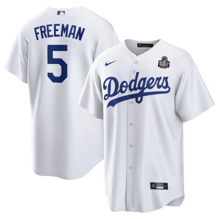 Men's Los Angeles Dodgers Freddie Freeman White 2024 World Series Home Replica Player Jersey
