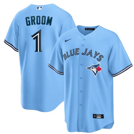 Men's Toronto Blue Jays #1 Groom Blue Home Replica Jersey