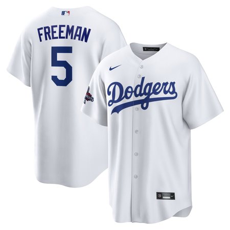 Men's Los Angeles Dodgers Freddie Freeman Nike White 2024 World Series Champions Home Replica Player Jersey Men's Los Angeles Dodgers Freddie Freeman Nike White 2024 World Series Champions Home Replica Player Jersey