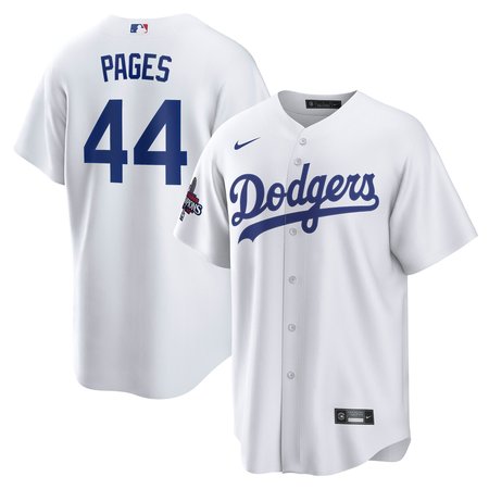 Men's Los Angeles Dodgers Andy Pages Nike White 2024 World Series Champions Home Replica Player Jersey Men's Los Angeles Dodgers Andy Pages Nike White 2024 World Series Champions Home Replica Player Jersey