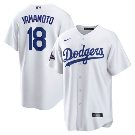 Men's Los Angeles Dodgers Yoshinobu Yamamoto Nike White 2024 World Series Champions Big &Tall Replica Player Jersey Men's Los Angeles Dodgers Yoshinobu Yamamoto Nike White 2024 World Series Champions Big &Tall Replica Player Jersey