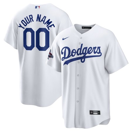 Men's Los Angeles Dodgers Nike White 2024 World Series Champions Home Custom Replica Jersey Men's Los Angeles Dodgers Nike White 2024 World Series Champions Home Custom Replica Jersey
