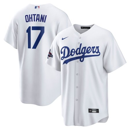 Men's Los Angeles Dodgers Shohei Ohtani Nike White 2024 World Series Champions Big &Tall Replica Player Jersey Men's Los Angeles Dodgers Shohei Ohtani Nike White 2024 World Series Champions Big &Tall Replica Player Jersey