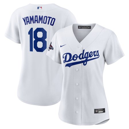Women's Los Angeles Dodgers Yoshinobu Yamamoto Nike White 2024 World Series Champions Home Replica Player Jersey Women's Los Angeles Dodgers Yoshinobu Yamamoto Nike White 2024 World Series Champions Home Replica Player Jersey
