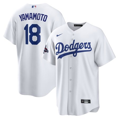 Men's Los Angeles Dodgers Yoshinobu Yamamoto Nike White 2024 World Series Champions Home Replica Player Jersey Men's Los Angeles Dodgers Yoshinobu Yamamoto Nike White 2024 World Series Champions Home Replica Player Jersey