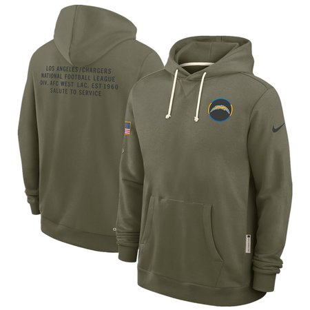 Men's Los Angeles Chargers Olive 2025 Salute to Service Pullover Hoodie