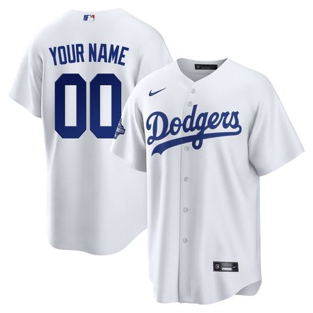 Men's Los Angeles Dodgers Nike White 2025 World Series Champions Home Custom Replica Jersey