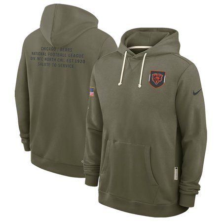 Men's Chicago Bears Olive 2025 Salute to Service Pullover Hoodie Men's Chicago Bears Olive 2025 Salute to Service Pullover Hoodie