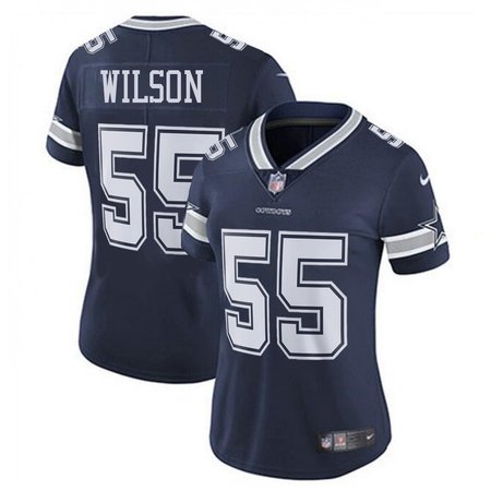 Women's Dallas Cowboys #55 Logan Wilson Esch Navy Color Rush Vapor Limited Stitched Jersey