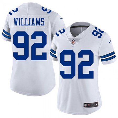 Women's Dallas Cowboys #92 Quinnen Williams Esch White Color Rush Vapor Limited Stitched Jersey