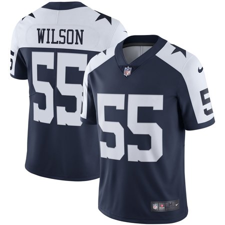 Men's Dallas Cowboys #55 Logan Wilson Esch Navy Color Rush Vapor Limited Stitched Jersey