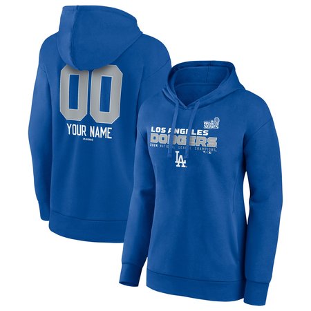 Women's Los Angeles Dodgers Royal 2024 National League Champions Custom Name & Number Pullover Hoodie Women's Los Angeles Dodgers Royal 2024 National League Champions Custom Name & Number Pullover Hoodie