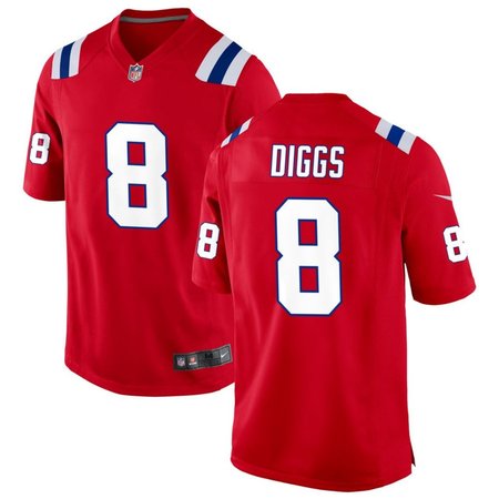 Men's New England Patriots #8 Stefon Diggs Nike Red Game Jersey