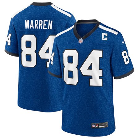 Men's Indianapolis Colts #84 Tyler Warren Nike Heather Royal Alternate 2 Indiana Nights Game Jersey