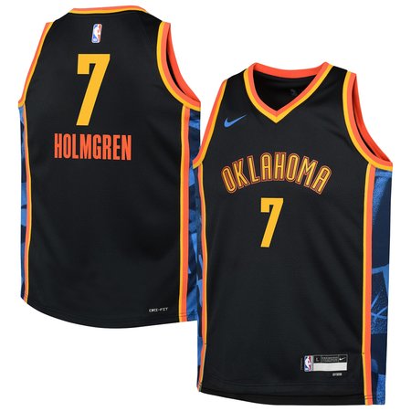 Youth Oklahoma City Thunder Chet Holmgren Nike Black 2024/25 Swingman Player Jersey - City Edition Youth Oklahoma City Thunder Chet Holmgren Nike Black 2024/25 Swingman Player Jersey - City Edition