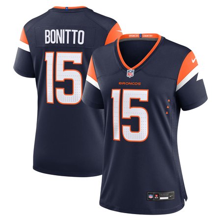 Women's Denver Broncos #15 Nik Bonitto Navy Team Game Jersey