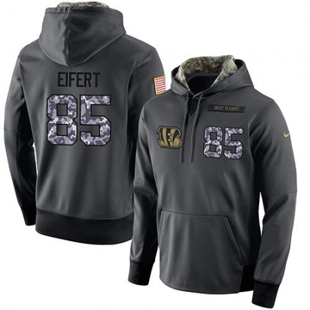 NFL Men's Cincinnati Bengals #85 Tyler Eifert Stitched Black Anthracite Salute to Service Player Performance Hoodie
