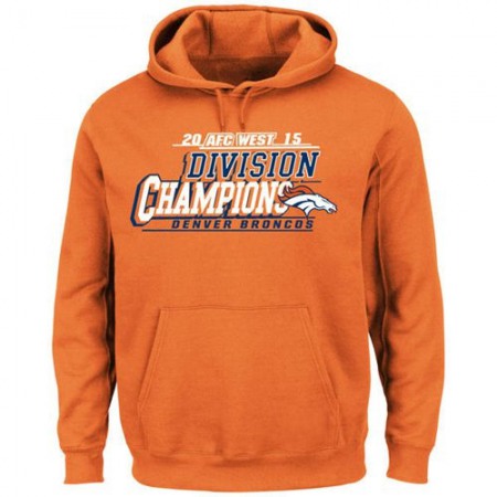 Men's Denver Broncos Orange 2015 AFC West Division Champions Pullover Hoodie