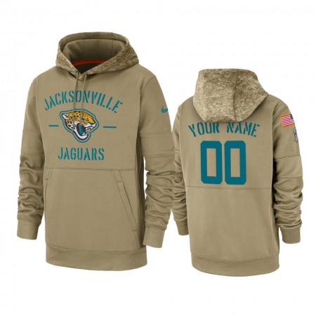 Men's Jacksonville Jaguars Customized Tan 2019 Salute To Service Sideline Therma Pullover Hoodie Men's Jacksonville Jaguars Customized Tan 2019 Salute To Service Sideline Therma Pullover Hoodie