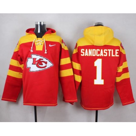Nike Chiefs #1 Leon Sandcastle Red Player Pullover NFL Hoodie Nike Chiefs #1 Leon Sandcastle Red Player Pullover NFL Hoodie