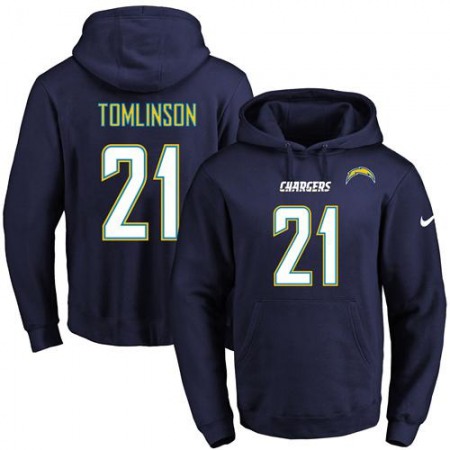 Nike Chargers #21 LaDainian Tomlinson Navy Blue Name & Number Pullover NFL Hoodie Nike Chargers #21 LaDainian Tomlinson Navy Blue Name & Number Pullover NFL Hoodie