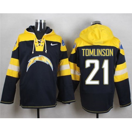 Nike Chargers #21 LaDainian Tomlinson Navy Blue Player Pullover NFL Hoodie Nike Chargers #21 LaDainian Tomlinson Navy Blue Player Pullover NFL Hoodie