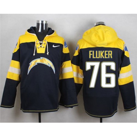 Nike Chargers #76 D.J. Fluker Navy Blue Player Pullover NFL Hoodie Nike Chargers #76 D.J. Fluker Navy Blue Player Pullover NFL Hoodie