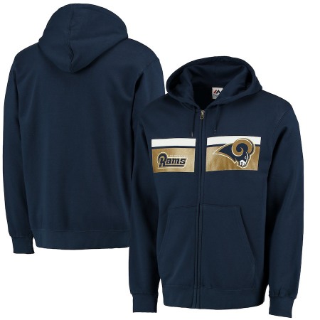 Men's Los Angeles Rams Navy Touchback Full-Zip NFL Hoodie